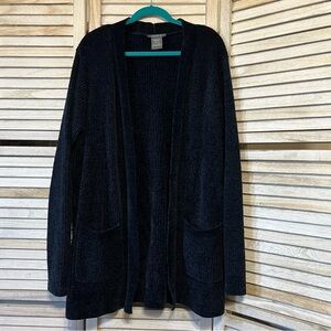 Matty M Navy Blue Cardigan with Loose Fit and Long Sleeves